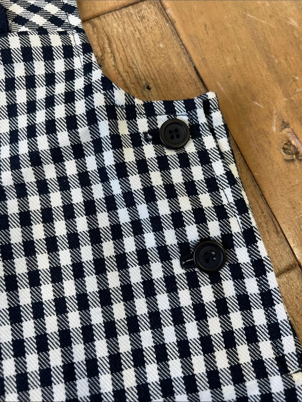 Florence Eiseman checkered plaid bear face overalls 24 months